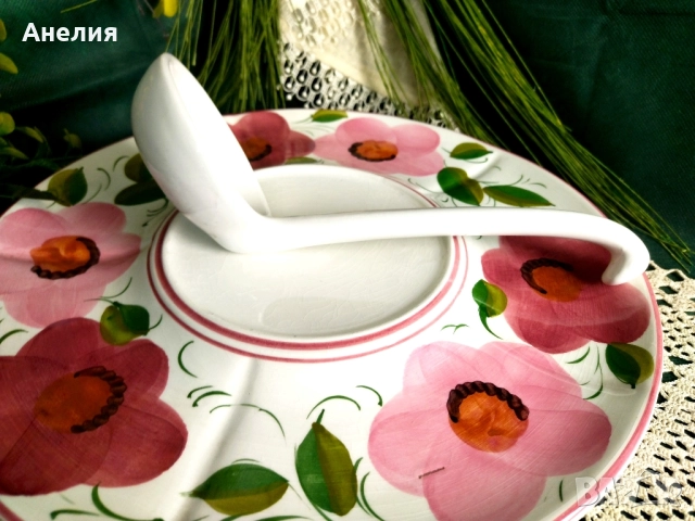 Съд за сервиране огромен 4 литра с черпак, снимка 3 - Чинии - 52483160