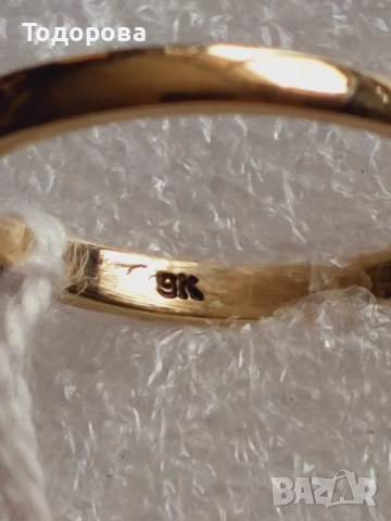 Златен дамски пръстен с брилянт 0.25 карата,злато проба 375, снимка 16 - Пръстени - 52592165