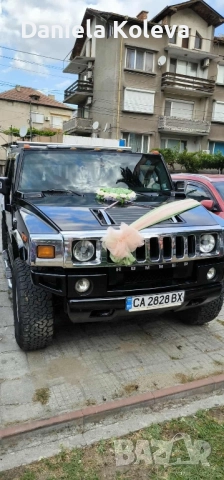 Сватбена украса за кола (воали, сърце с рози и рози за дръжките)