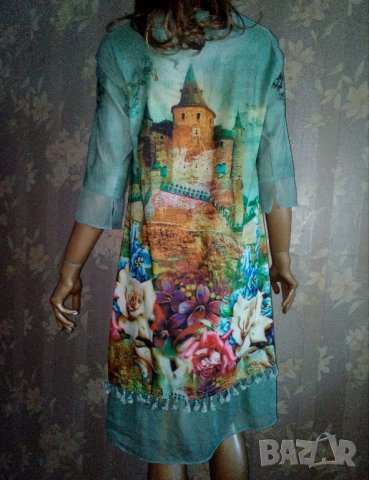 Floryday- Атрактивна рокля с флорална градина и замък- М/Л, снимка 4 - Рокли - 35953852