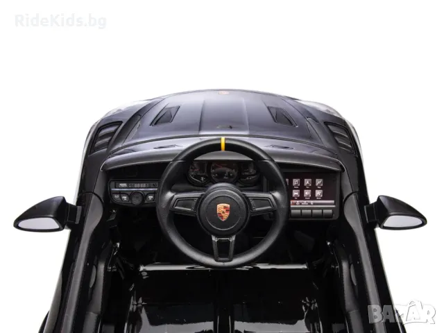 Porsche Spyder RS 12V – Детска акумулаторна кола, Черна, EVA гуми, снимка 7 - Детски велосипеди, триколки и коли - 49731131
