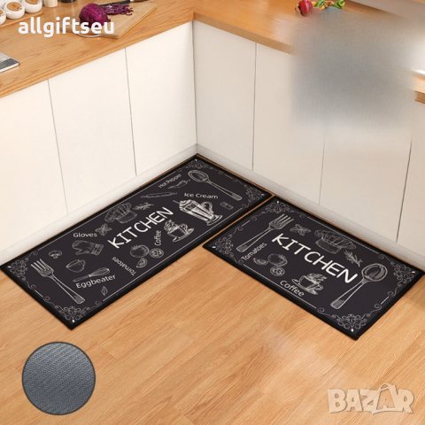 Комплект килимче за кухня черно- 40*60 и 40*120, снимка 1 - Други - 41694297