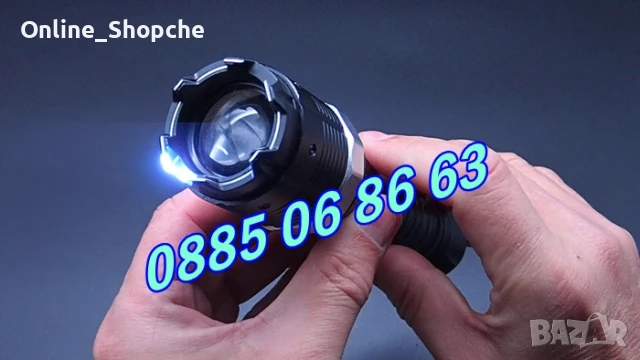 Много мощен електрошок 5000KV. Голям метален LED фенер с електрошок, модел 8810, снимка 3 - Екипировка - 50494450