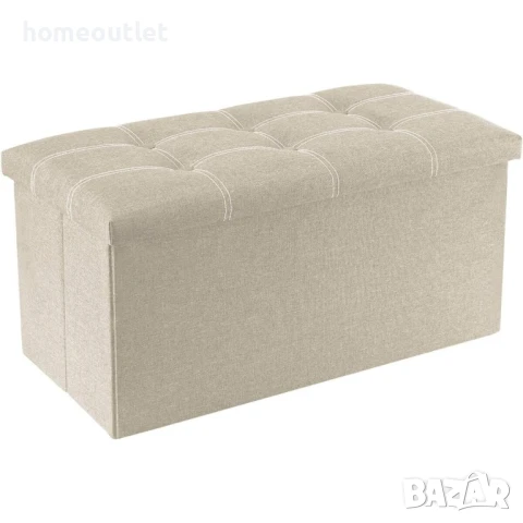 БЕЗПЛАТНА ДОСТАВКА Сгъваема текстилна пейка с място за съхранение YOUDENOVA OT01406-BGE-DE