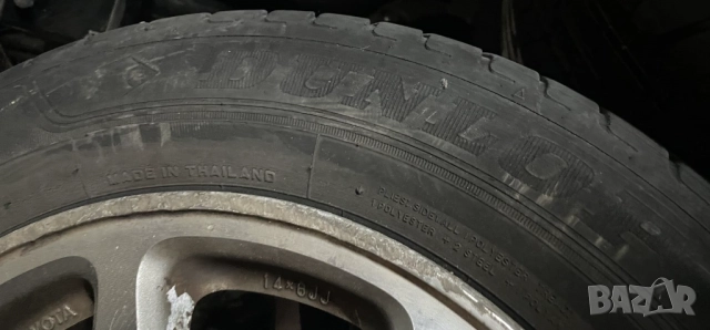 Оригинални 5бр. за ТОЙОТА TOYOTA 14" джанти+летни гуми DUNLOP ДЪНЛОП, снимка 3 - Гуми и джанти - 51686141