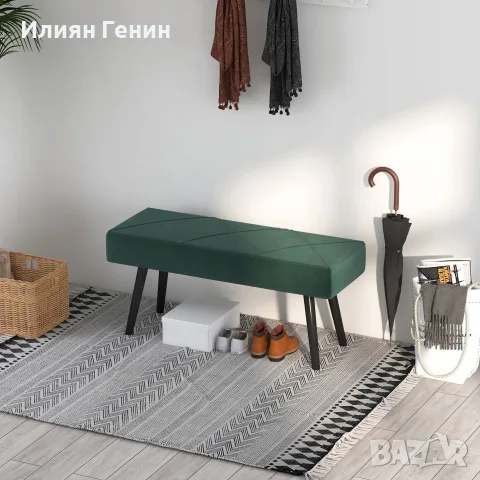 Тапицирана пейка HOMCOM, снимка 6 - Дивани и мека мебел - 56240959