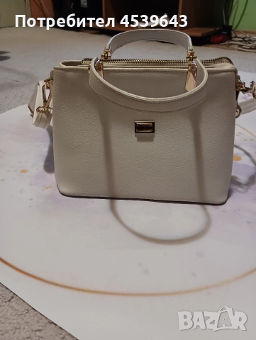 Елегантна дамска бяла чанта с дръжка, снимка 11 - Чанти - 52859392