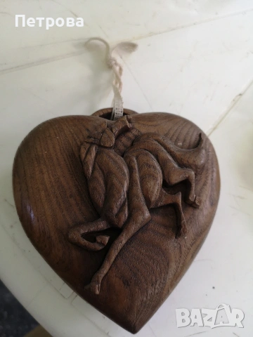 висулка-дървено сърце. , снимка 2 - Декорация за дома - 53499509