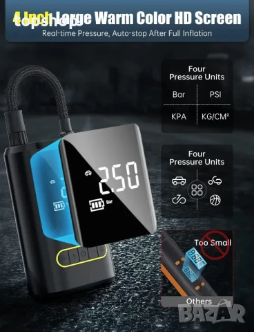 НОВ Мини преносим компресор, помпа, снимка 3 - Компресори - 50501555