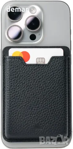 Mous MagSafe магнитен портфейл за мобилен телефон, MagSafe съвместим аксесоар – черна кожа, снимка 7 - Аксесоари за Apple - 47509961