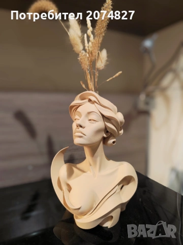 Женски бюст (статуетка, ваза), снимка 3 - Арт сувенири - 53533810