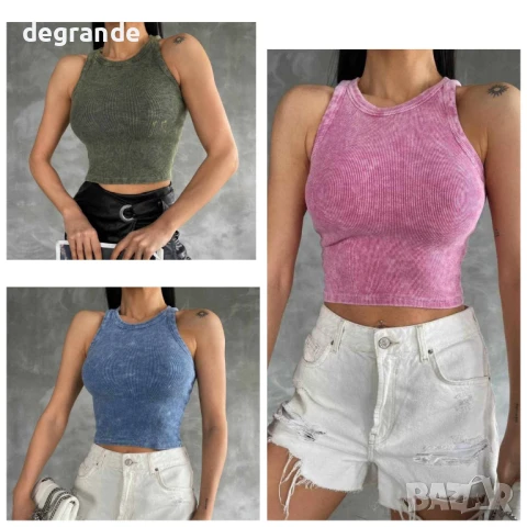 Дамски Топ в розово зелено и синьо