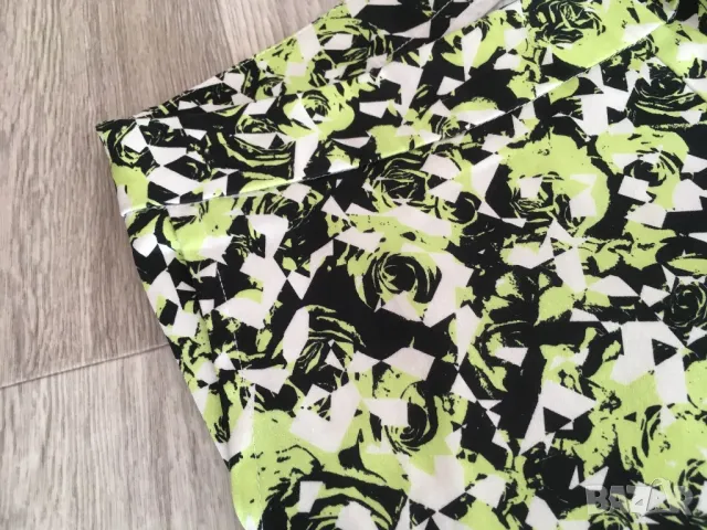 Разпродажба на дамски панталони, панталон цвят лайм/черно/бяло, памук, пролетни/летни стилни, снимка 7 - Панталони - 50220706