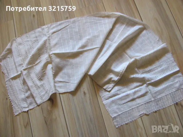 19в. кърпа, ръчно тъкан кенар ,дантела ,150х46см., снимка 5 - Антикварни и старинни предмети - 50420594