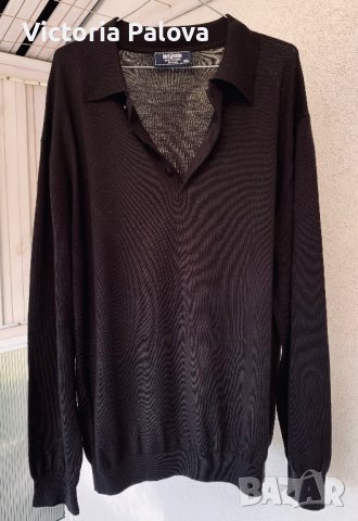 Шоколадов пуловер/блуза CAFÉ COTON Франция екстра нежен меринос, снимка 6 - Блузи - 42378372