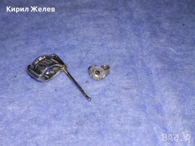 ПОСРЕБРЕНА ОБЕЦА от БЛАГОРОДНА СТОМАНА с БРИЛЯНТНО ФАСЕТИРАН ЦИРКОНИЙ и СРЕБРО 925 ЗАКОПЧАЛКА 37101, снимка 13 - Обеци - 39976843
