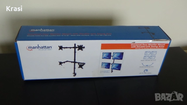 Стойка за 4 монитора, снимка 3 - Работни компютри - 53733098