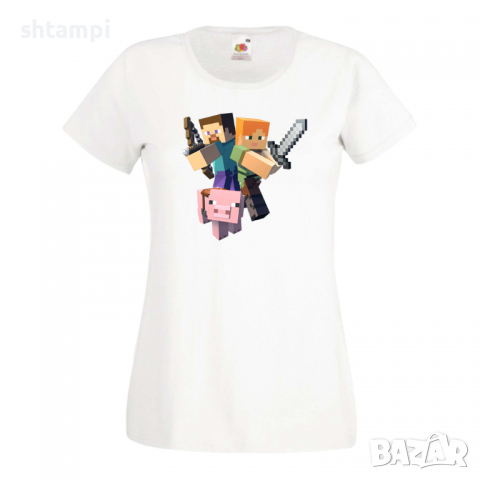 Дамска тениска майнкрафт Minecraft 2 Minecraft,Игра,Забавление,подарък,Изненада,Рожден Ден., снимка 5 - Тениски - 36520772
