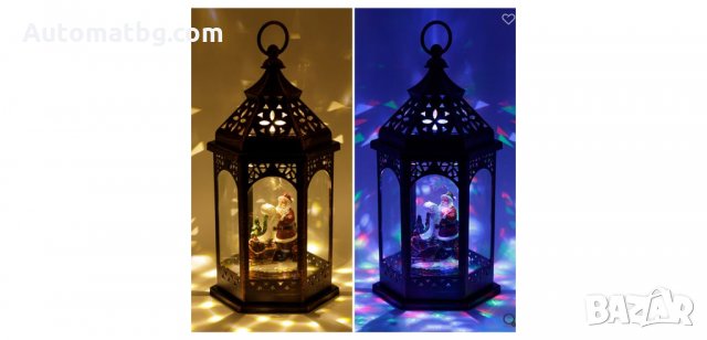 Коледен декоративен фенер металик бронз с Дядо Коледа, Automat , снимка 2 - Декорация за дома - 34771131