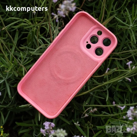 Силиконов кейс bSmart Ultra Trendy Vivid MagSafe и Протектор За iPhone 16 Pro Max (6.9), Розов, снимка 6 - Калъфи, кейсове - 51930002