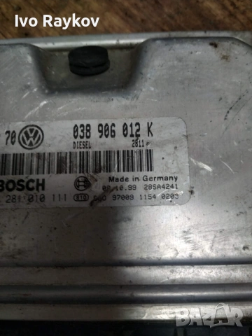Компютър , ECU ,  VW Golf 4 1.9TDI 1999г. 038906012K 0281010111, снимка 2 - Части - 53604854