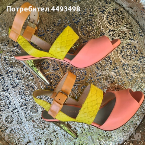 Промоция-Луксозни дамски обувки-VERSACE-100% кожа/и крокодилска кожа/ 