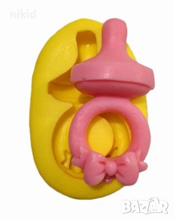 Биберон залъгалка с панделка силиконов молд форма фондан шоколад гипс