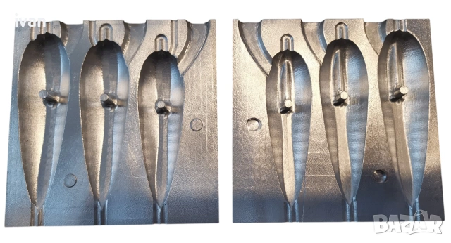 форма за риболовни тежести изработена от алуминиева сплав. 80-120-140 гр.