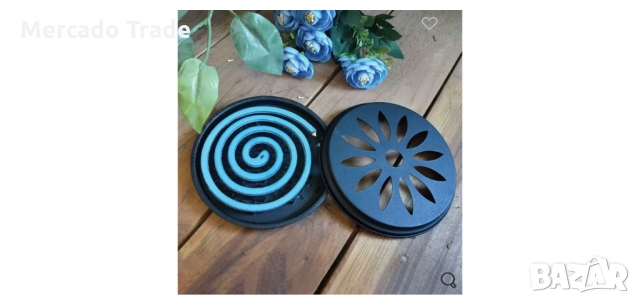 Метална поставка за спирали против насекоми, Черна, снимка 3 - Органайзери - 36032477