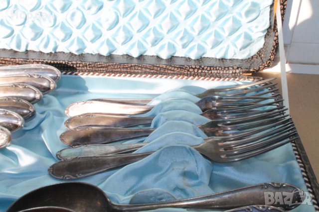 Посребрен комплект за хранене 24 броя , снимка 4 - Колекции - 42654427