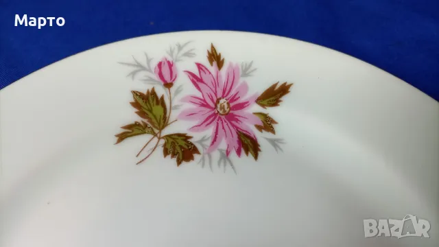 Български, порцеланови, десертни чинии, 6 бр, снимка 3 - Чинии - 50169607