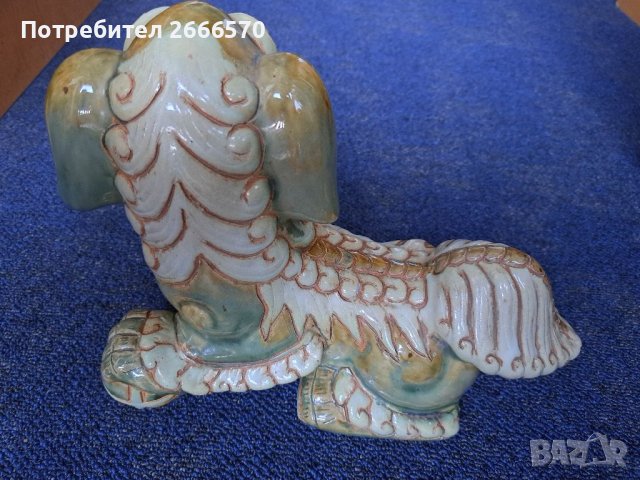  Vintage Large Ceramic Foo Dog Statue      Китаиски порцелан , китайско кучие, снимка 10 - Антикварни и старинни предмети - 41681370