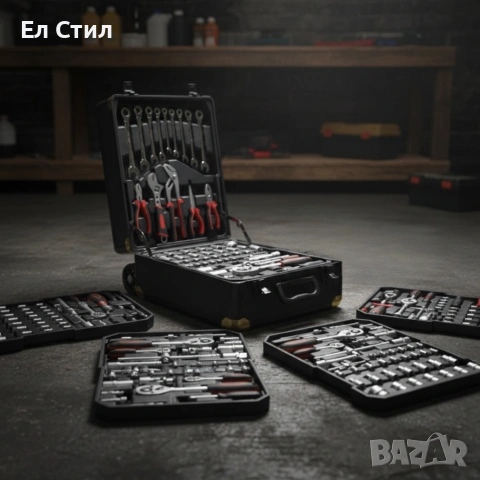 Куфар с инструменти– 599 части, професионален алуминиев тролей комплект, снимка 4 - Куфари с инструменти - 53573692