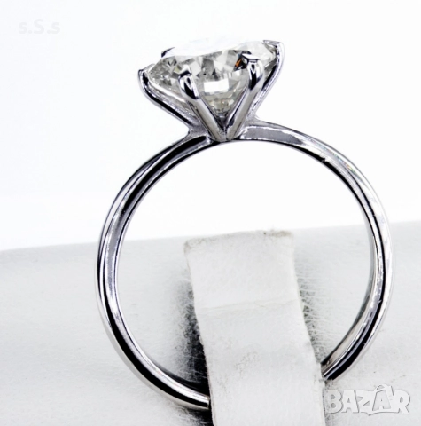 Дамски пръстен с огромен 💯 % ЕСТЕСТВЕН диамант 2,01 карата.СЕРТИФИКАТ , снимка 5 - Пръстени - 49108536