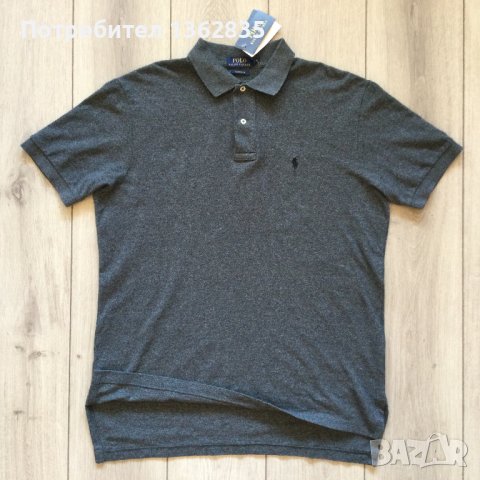 НОВА оригинална тъмно сива поло тениска с яка POLO RALPH LAUREN размер L от САЩ, снимка 2 - Тениски - 41430402