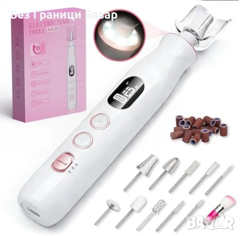 Нова Безжична електрическа пила за нокти 10 скорости LED 10 накрайника