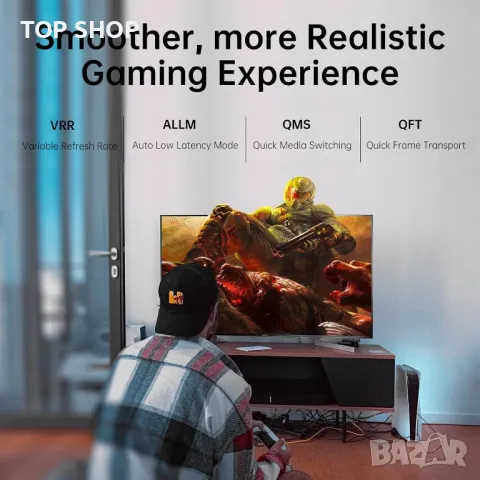 huaham CL3 HDMI 2.1 кабел 20 м, оптичен, 48Gbps, 8K60Hz & 4K120Hz, поддръжка на eARC, Dolby,HDCP 2.2, снимка 4 - Кабели и адаптери - 49457577