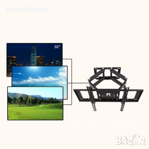 ТОП!! Здрава Стойка за Телевизор от 40 до 80 инча, до 50 кг, снимка 4 - Стойки, 3D очила, аксесоари - 52718443