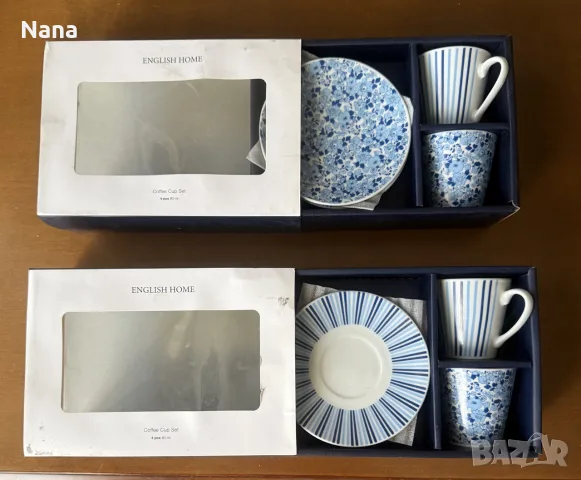 ВСИЧКИТЕ ЗА 10€ 2 комплекта за кафе, снимка 4 - Сервизи - 55975447