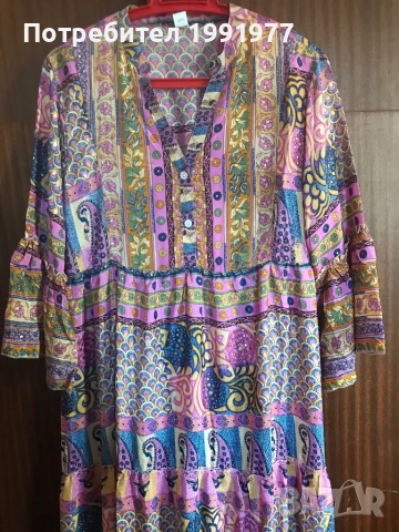 Рокля-индийска коприна-one size, снимка 2 - Рокли - 51016462