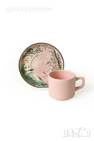 Keramika Комплект за чай Pink Woods, 12 части, за 6 души, снимка 6 - Чаши - 53481370