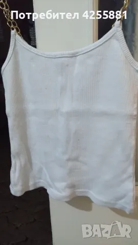 Бял потник с екстравагантни презрамки, снимка 4 - Потници - 47638405