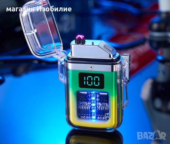 Елегантна прозрачна ветроустойчива запалка с LED светлинки, снимка 4 - Други - 52316474
