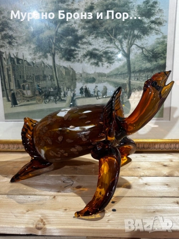 Уникална Костенурка МУРАНО (Murano) – 8.5 кг Масивно Стъкло, снимка 2 - Антикварни и старинни предмети - 53648608