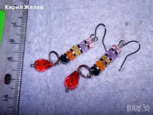 ПРЕКРАСНИ КРИСТАЛНИ РАЗНОЦВЕТНИ МОДНИ АРТ ОБЕЦИ 25236, снимка 3 - Обеци - 41396493