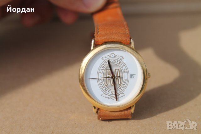 Швейцарски мъжки часовник с позлата -механизъм "ЕТА'', снимка 1 - Антикварни и старинни предмети - 41167585