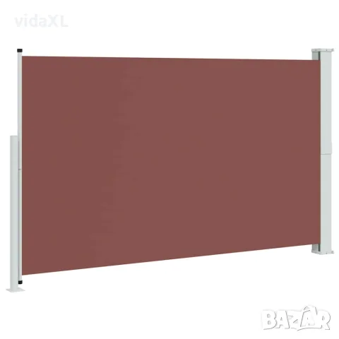 vidaXL Прибираща се дворна странична тента, 180x314 см, кафява, снимка 6 - Огради и мрежи - 56146639