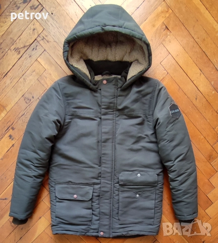 Детско Зимно Яке Канадка С Качулка За Момче 11-13г. Размер 158 С Дебела Вата, снимка 2 - Детски якета и елеци - 52060789