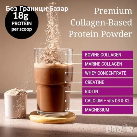 Нов Протеинов прах с колаген и креатин за жени, 400g, без захар, Добавка, снимка 3 - Хранителни добавки - 51736468