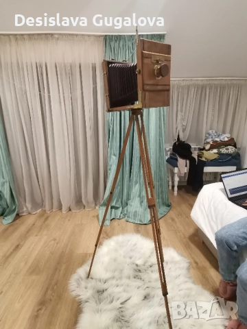 Античен дървен фотоапарат с мех, снимка 9 - Антикварни и старинни предмети - 52915002